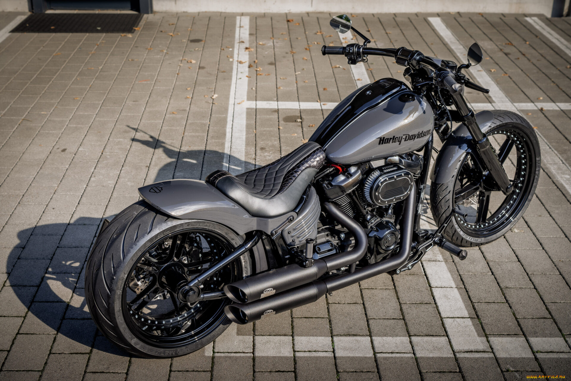 , harley-davidson, softail, breakout, 117, customized, custombikes, grey, hunter
